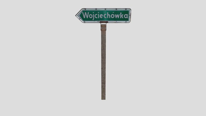 Polski znak kierunku i miejscowości E-4 3D Model