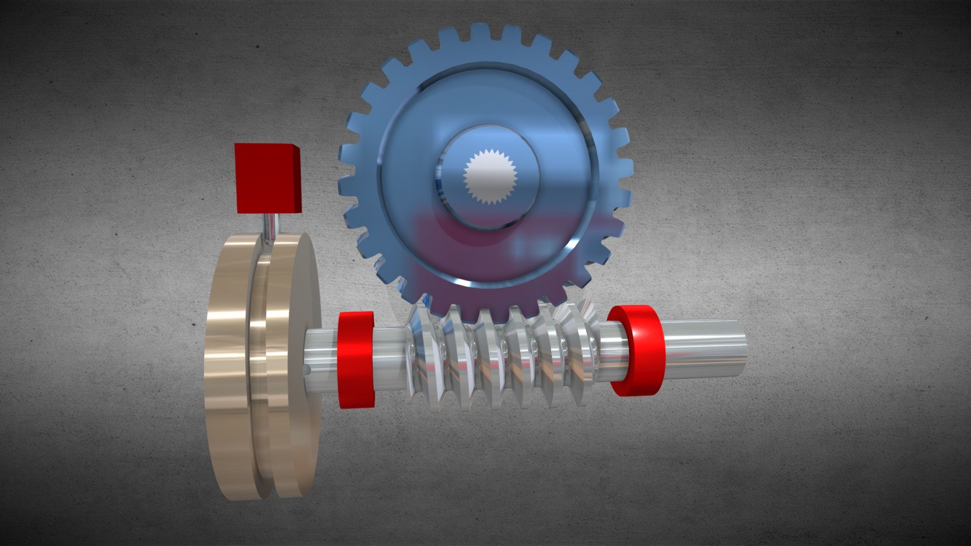 Intermittent Worm Wheel With Cam Mechanism Download Free 3D model by