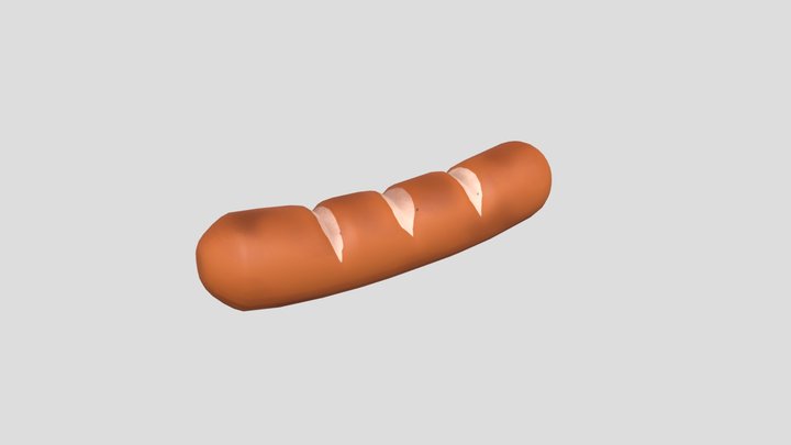 Low Poly Sausage 3D Model