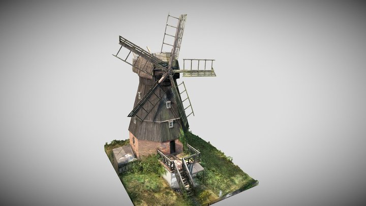 Wiatrak Holenderski w Tczewie Dutch Windmill 3D Model