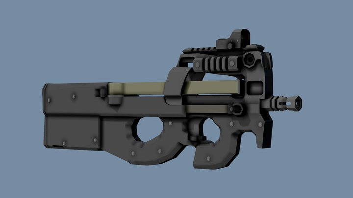 Low-Poly FN P90 – Free 3D Model STL