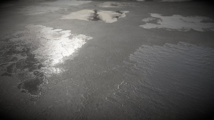 Water Puddle Plane Low Poly 3D Model