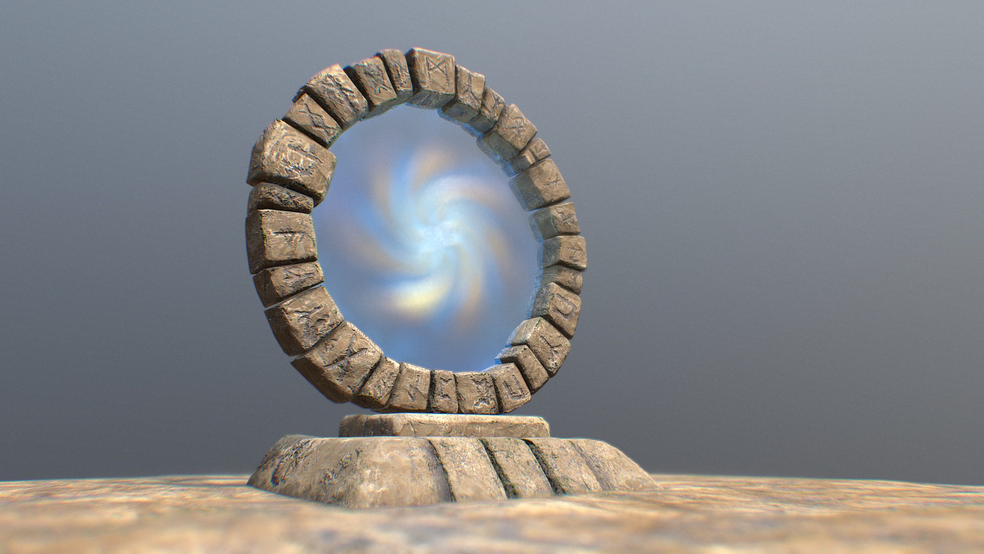 3D model Stone Portal - This is a 3D model of the Stone Portal. The 3D model is about a stone sculpture of a head.