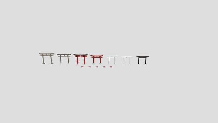 日本一大きい鳥居TOP6 3D Model
