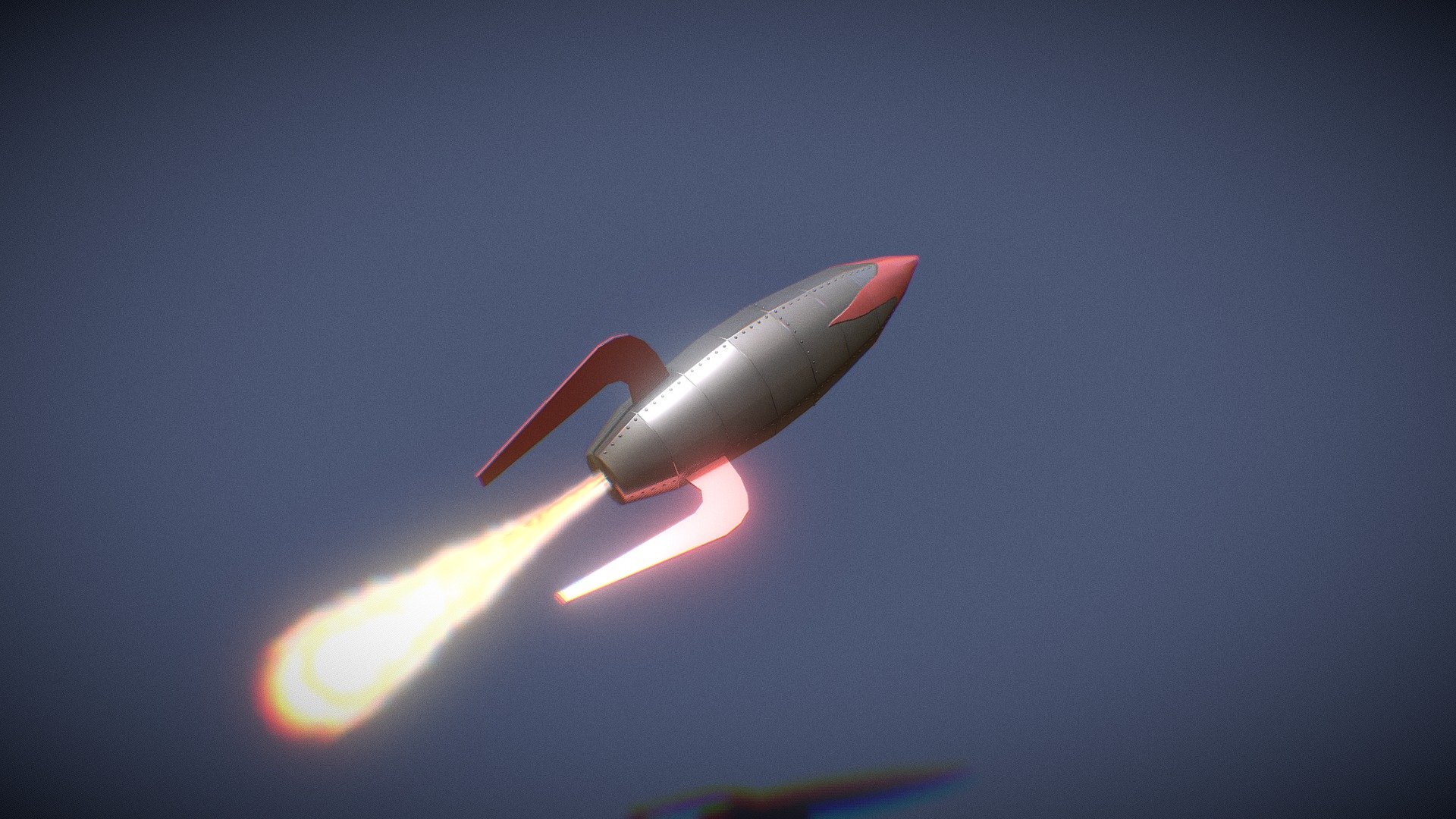 Old 1950s comic book rocket