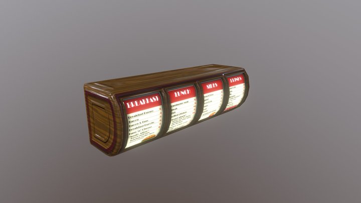Diner Menu Board 3D Model