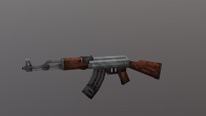 Low Poly AK47 3D Model