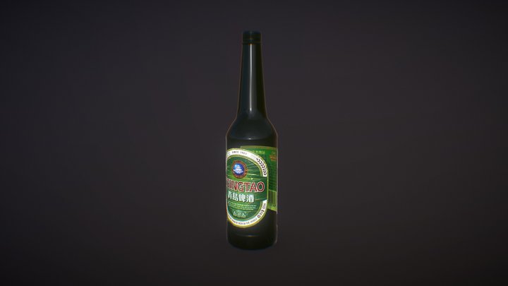 Beer Bottle - Tsingtao 3D Model