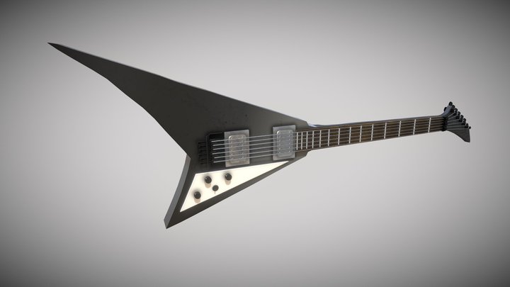 Jackson Guitar (Low poly 3D model) 3D Model