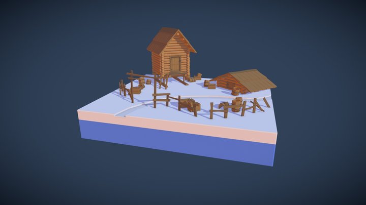 Villagers barns 3D Model