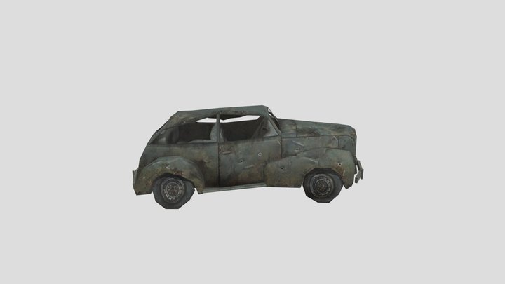 Car Civilian Destroyed  with bullet holes 3D Model