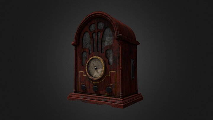 Old wooden radio 3D Model