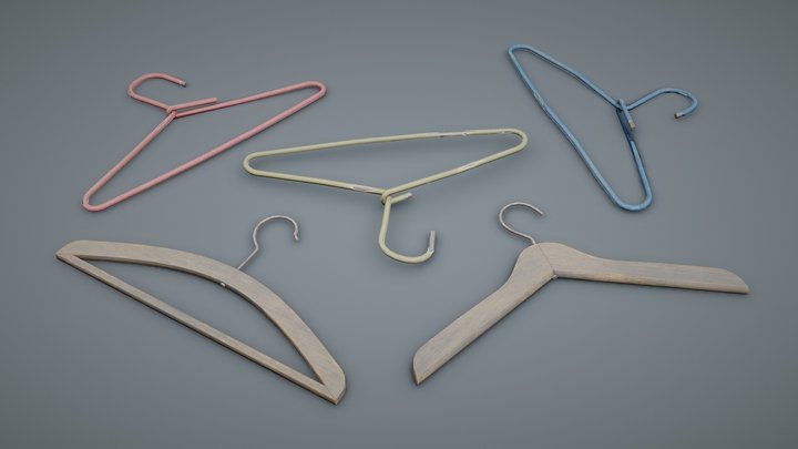 Soviet Cloth Hangers Damaged 3D Model