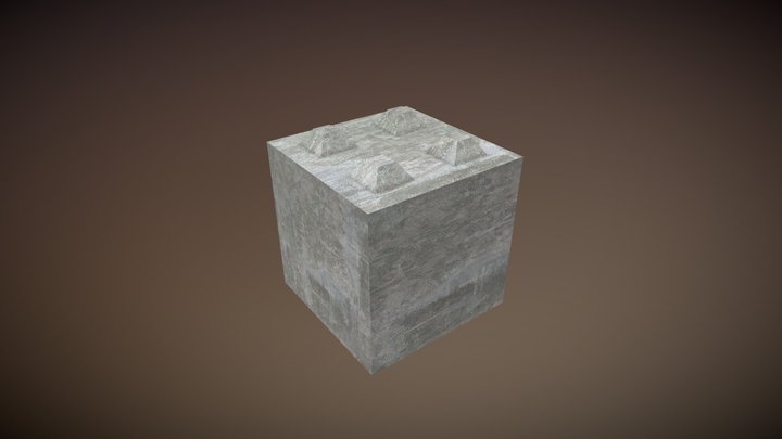 Beton Block Standard(2',2'x2') Block 3D Model