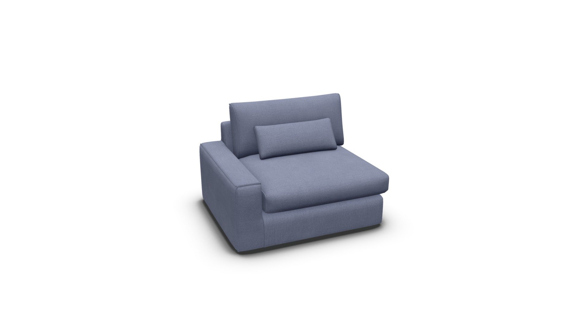 Trent Loose Cover Modular LHF Sofa, Blue Cotton