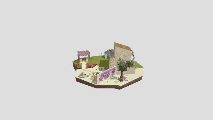 Diorama_Grandma's Garden 3D Model