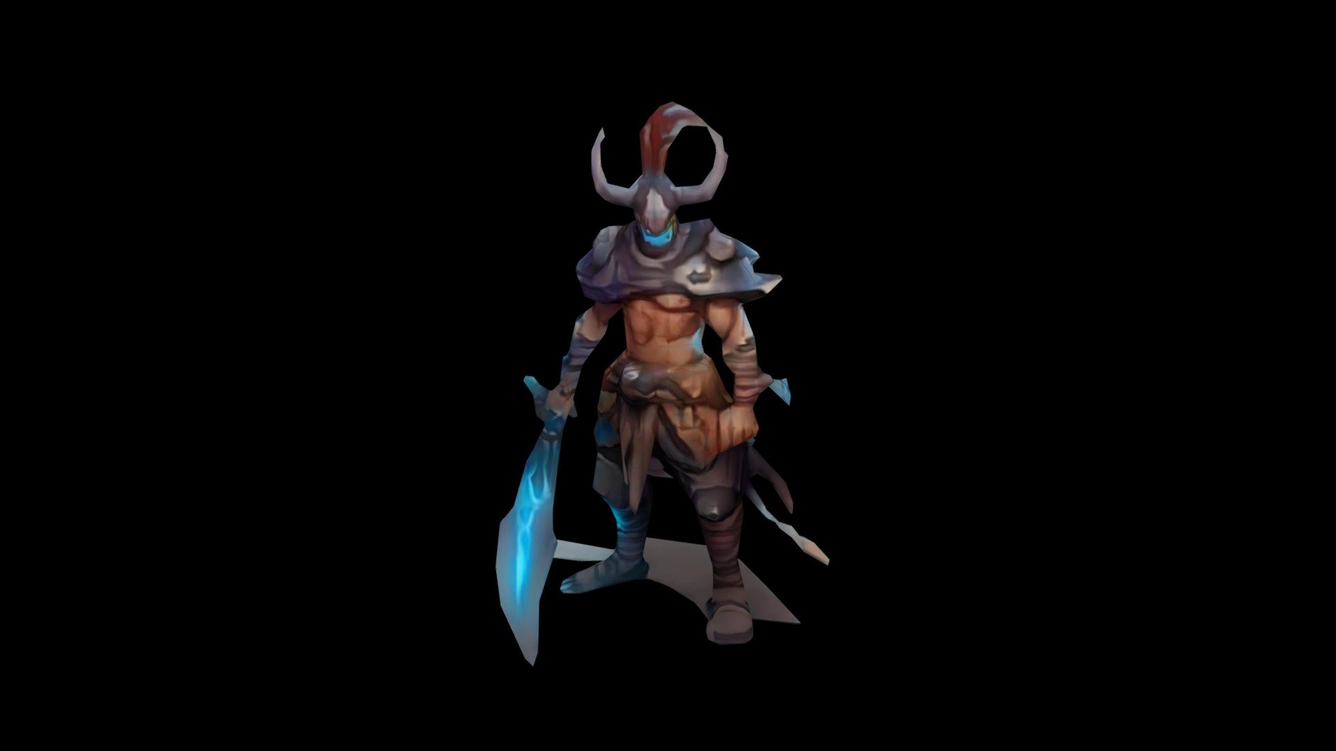 Warrior with horned helmet and sword - Download Free 3D model by klrxyz ...