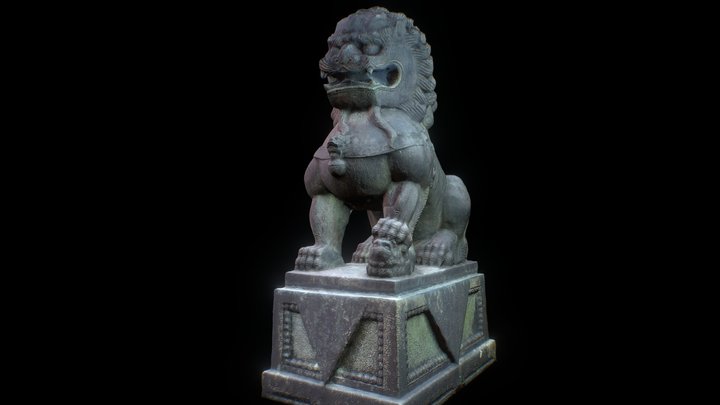 汐止拱北殿 石獅子 Xizhi lion statue 3D Model