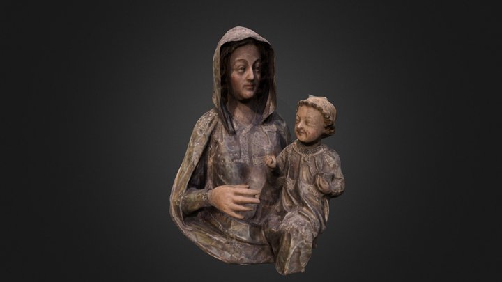 Virgen de Huerta. Sin restauración 3D Model