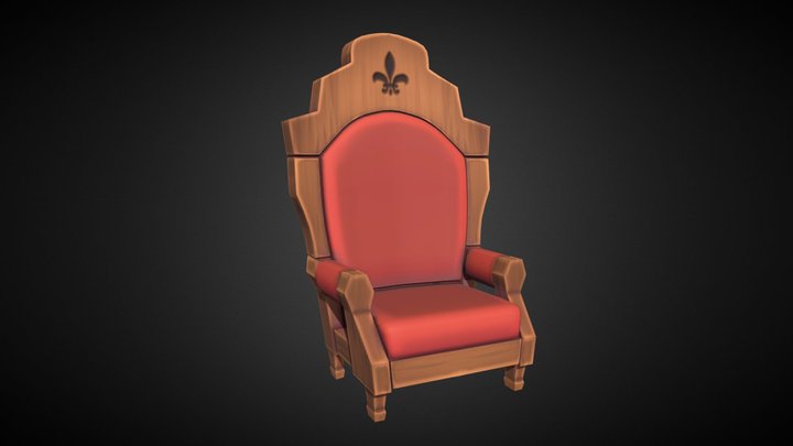Stylised Pirate Captain's chair 3D Model