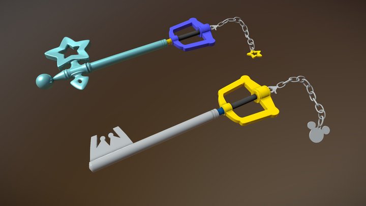 Kingdom Key and Starlight (Kingdom Hearts) 3D Model