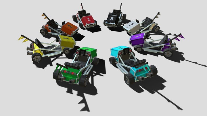 Go Karts - Minecraft Models 3D Model