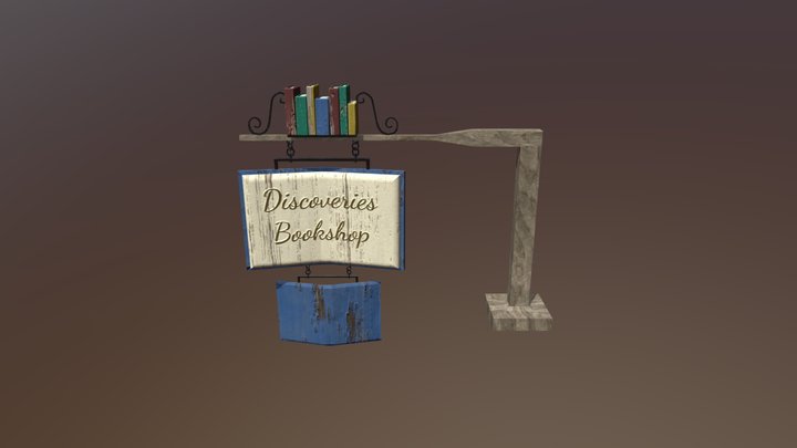 Bookshop Sign 3D Model