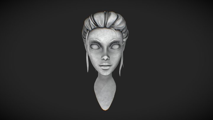 Female Head Sculpt 3D Model