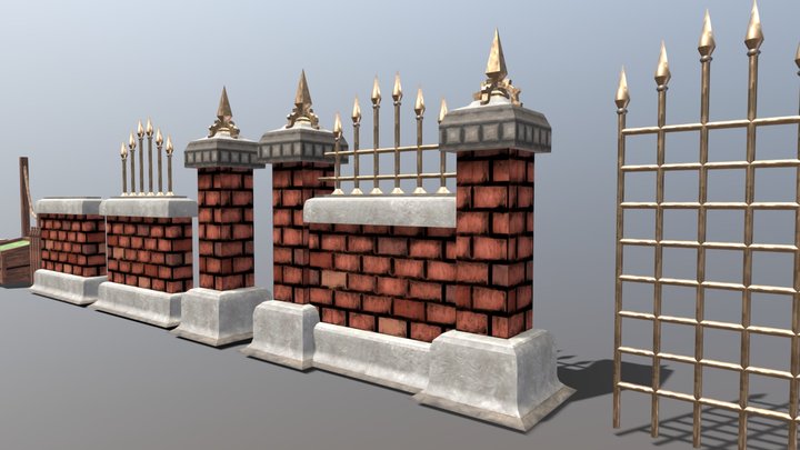 Victorianesque Tileable prop set 3D Model