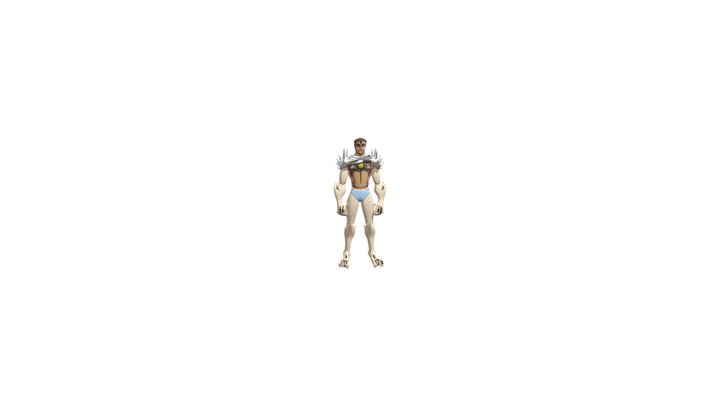 Human-animal hybrid with muscular build 3D Model