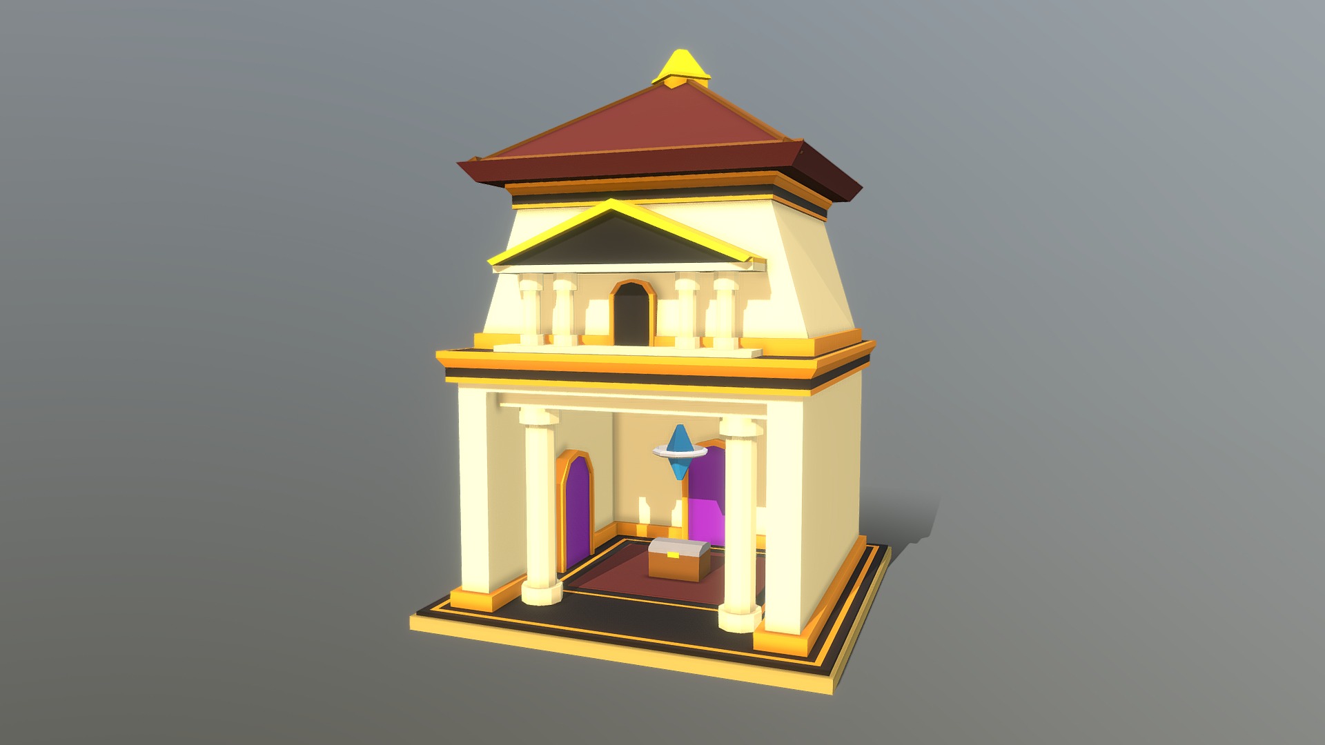 3D model HIE Save Point N1 - This is a 3D model of the HIE Save Point N1. The 3D model is about a toy house with a blue roof.