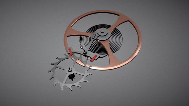 Swiss lever escapement mechanism 3D Model