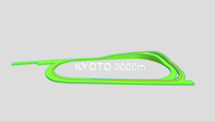 京都競馬場 芝コース 3D Model