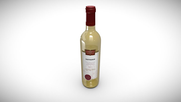 Bottle of Wine Sauvignon 2017 3D Model