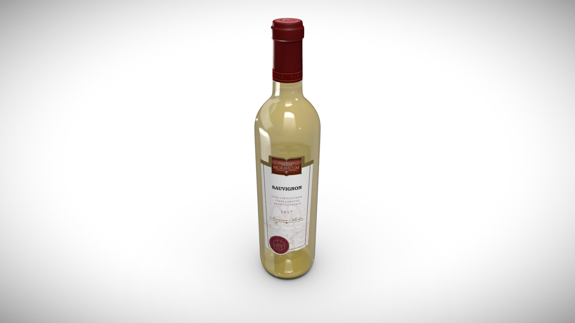 3D model Bottle of Wine Sauvignon 2017 - This is a 3D model of the Bottle of Wine Sauvignon 2017. The 3D model is about a bottle of alcohol.