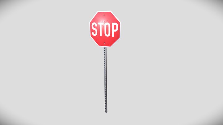 Stop Sign Road Sign 3D Model