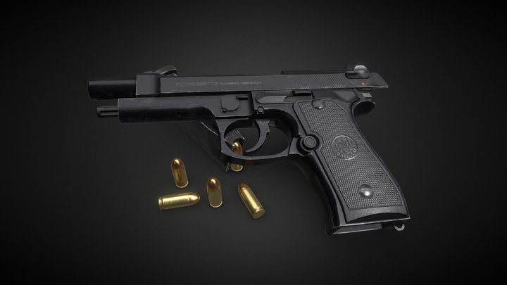 Beretta Pose Laid Out 3D Model
