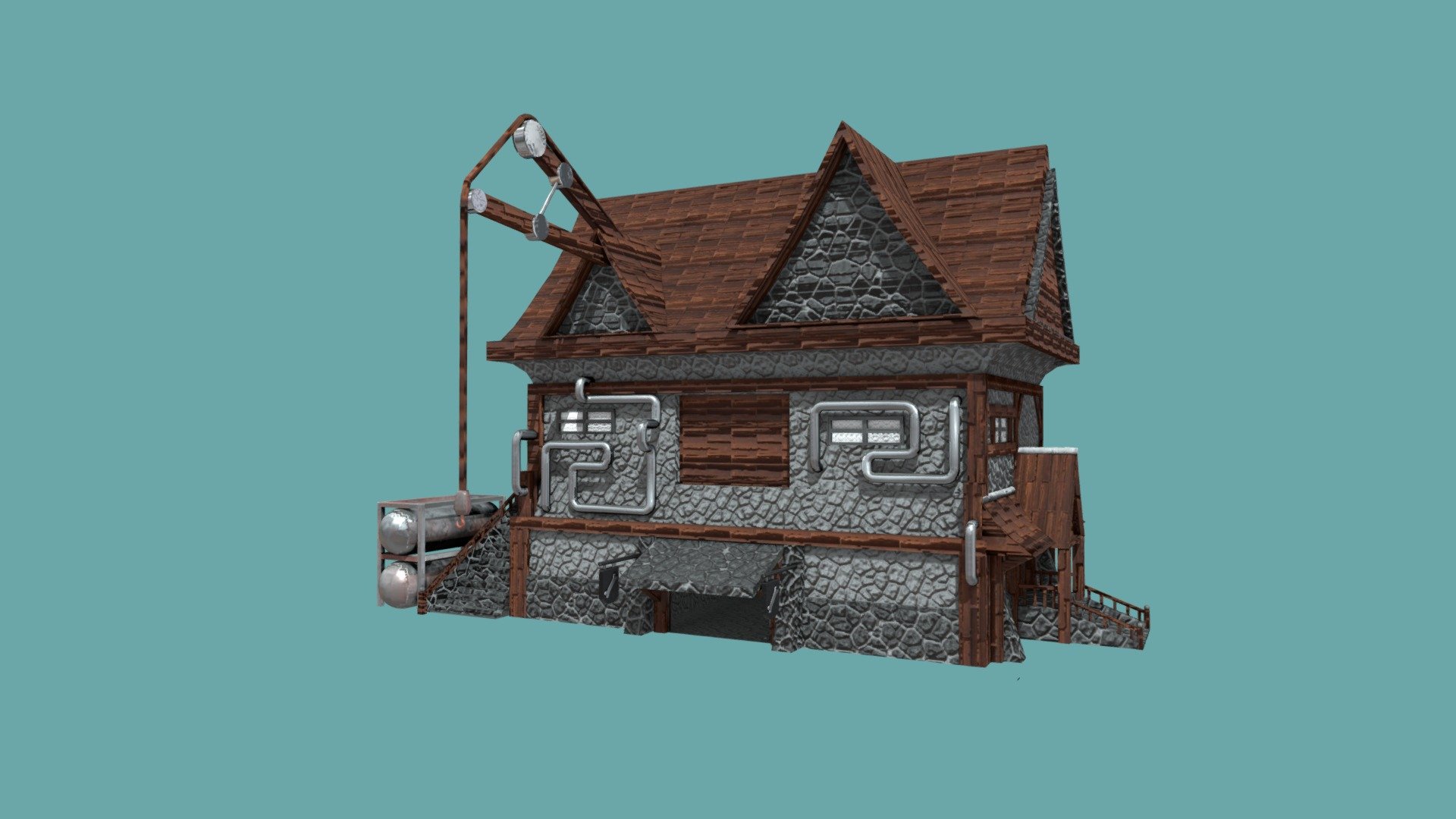 Steampunk house - Download Free 3D model by Bucks (@Its_Bucks) [96d921e ...