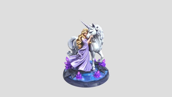 Unicorn and Maiden 3D Model