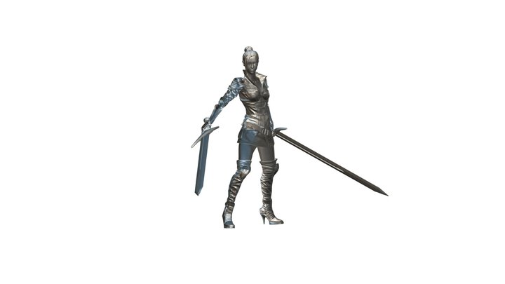double_swords Attack 3D Model