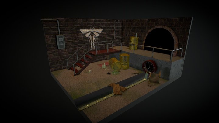 Apocalyptic underground sewer - Diorama 3D Model