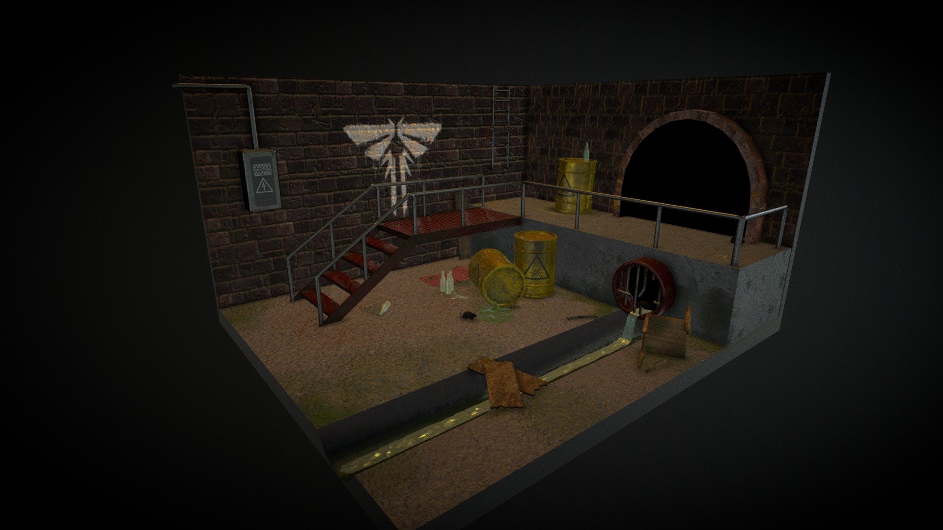 Apocalyptic underground sewer - Diorama - 3D model by Tha ...