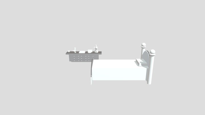 Mueble y cama 3D Model