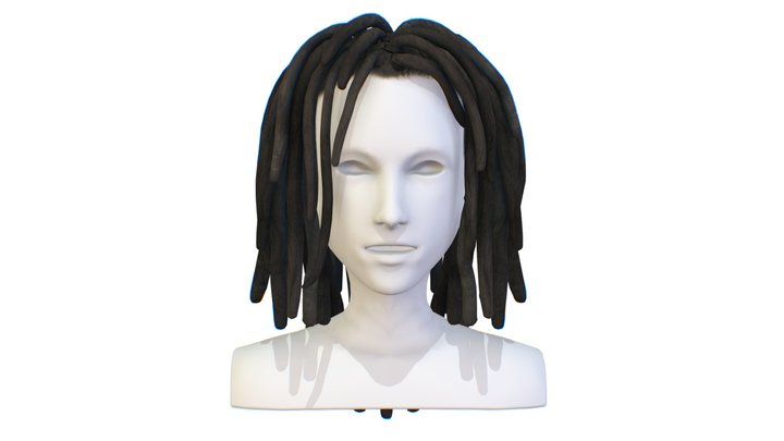 Hairstyle Dreadlocks Black 3D Model