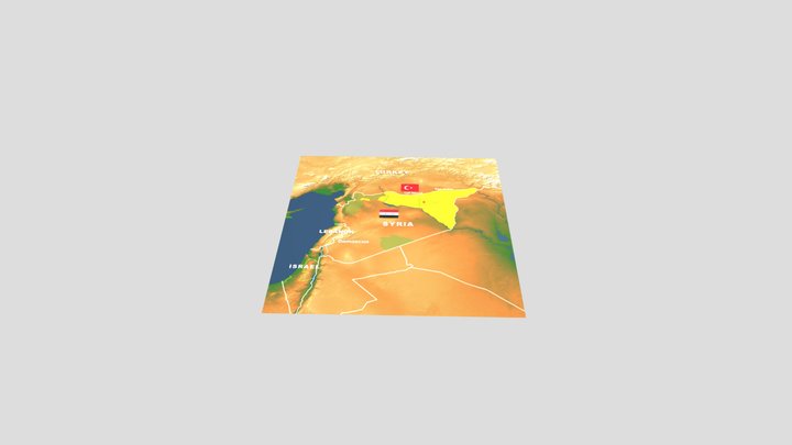 Syria Turkey 3D Model