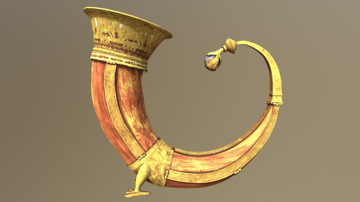 Scandinavian Drinking Horn 3D Model