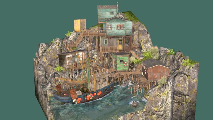 DAE Diorama - By The Ocean 3D Model