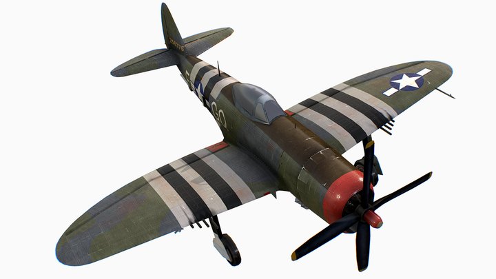 United States fighter Republic P-47 Thunderbolt 3D Model