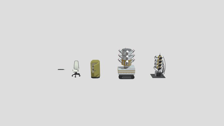 5 painted objects 3D Model