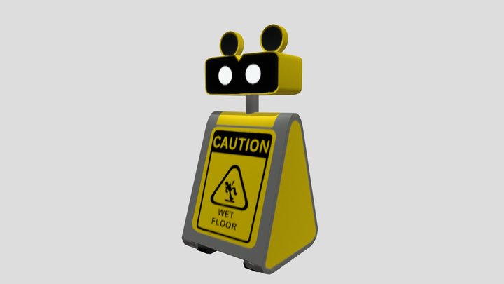 FNAF Wet Floor Sign Robot 3D Model